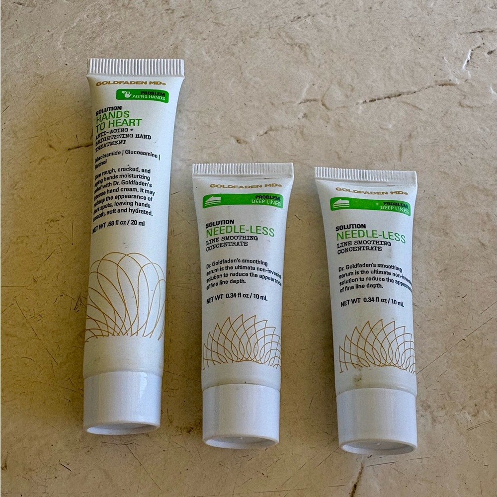 SAFETY SEALED BUNDLE Goldfaden MD Skincare 2 Needle-Less Serum 1 Hands-to-Heart